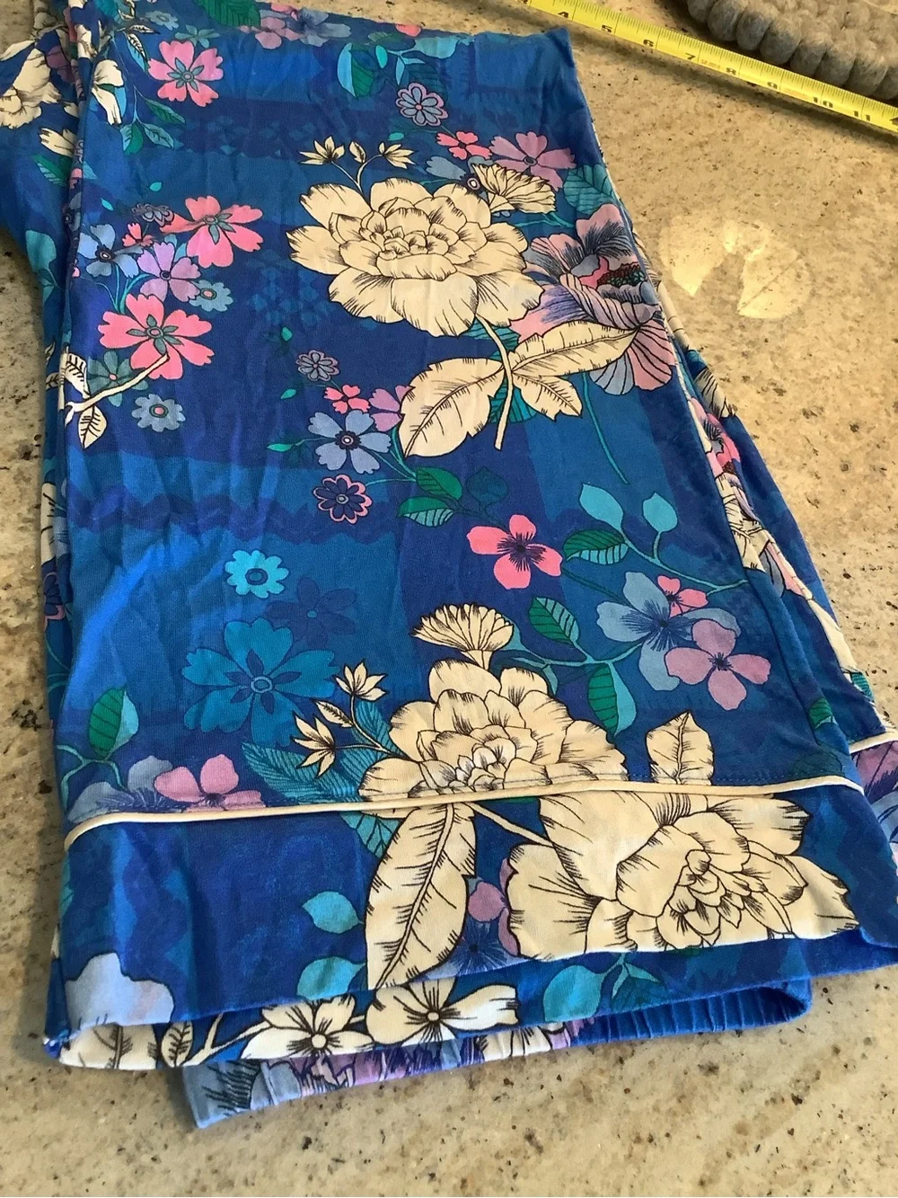 Johnny Was Blue Floral Pajama Set